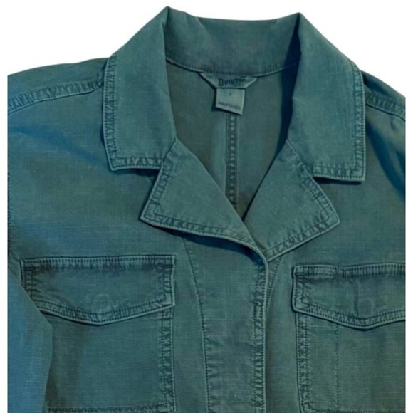 SMALL Womens Duluth Trading The Shop Square Jacket Green Shacket Shirt - Picture 3 of 7